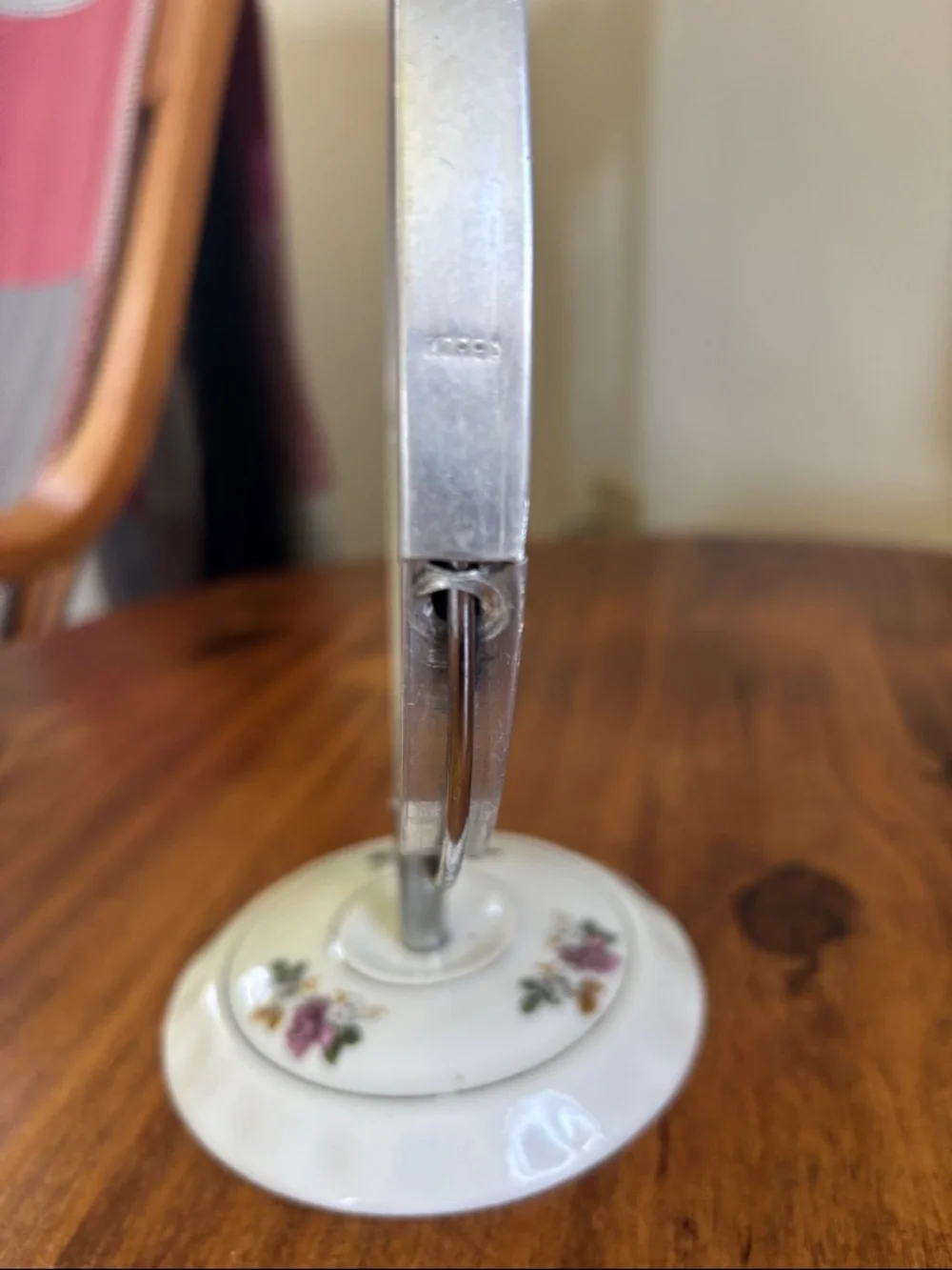 Vintage White Floral 2 Sided Table/Vanity Mirror